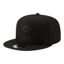 Green Bay Packers Black on Black Basic New Era 9FIFTY Snapback Hat