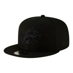 Detroit Lions Black on Black Basic New Era 9FIFTY Snapback Hat