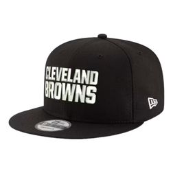 Cleveland Browns Black and White Basic New Era 9FIFTY Snapback Hat