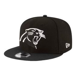 Carolina Panthers Black and White Basic New Era 9FIFTY Snapback Hat