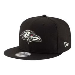 Baltimore Ravens Black and White Basic New Era 9FIFTY Snapback Hat