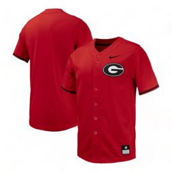 Georgia Bulldogs Baseball Red Nike Full-Button Replica Jersey