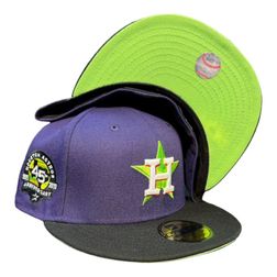 Houston Astros Purple Black 45th Patch Lime Green UV New Era 59Fifty Fitted Hat