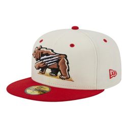 Fresno Grizzlies Chrome Red Alternate Logo Authentic Collection MiLB New Era 59FIFTY Fitted Hat