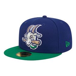 Hartford Yard Goats Royal and Green Navy Authentic Collection MiLB New Era 59FIFTY Fitted Hat