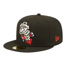 Rocket City Trash Pandas Black Alternate Authentic Collection MiLB New Era 59FIFTY Fitted Hat