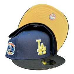 Los Angeles Dodgers Navy Black Two Tone 1st World Championship Patch Vegas Gold UV New Era 59Fifty Fitted Hat