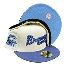 Atlanta Braves Chrome Blue Two Tone 2000 ASG Patch Icy Blue UV New Era 59Fifty Fitted Hat