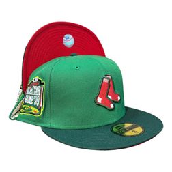 Boston Red Sox Green Two Tone 1999 ASG Patch Red UV New Era 59Fifty Fitted Hat