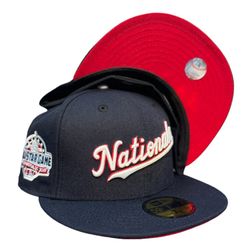 Washington Nationals Navy Script 2018 ASG Patch Red UV New Era 59Fifty Fitted Hat