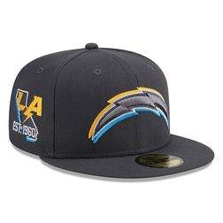 Los Angeles Chargers Graphite On Stage Official 2024 NFL Draft On Stage New Era 59FIFTY Fitted Hat