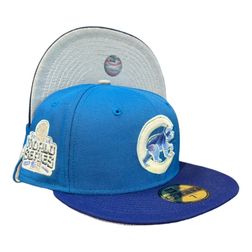 Chicago Cubs Blue Two Tone 2016 WS Patch Silver UV New Era 59Fifty Fitted Hat