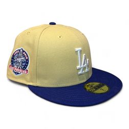 Los Angeles Dodgers Vegas Gold and Royal 60th Anniv Patch Green UV New Era 59FIFTY Fitted Hat