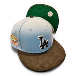 Los Angeles Dodgers Light Blue Cord Icy Pack 100th Anni Patch Green UV New Era 59FIFTY Fitted Hat