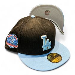 Los Angeles Dodgers Black Cord Icy Pack 60th Anni Patch Gray UV New Era 59FIFTY Fitted Hat