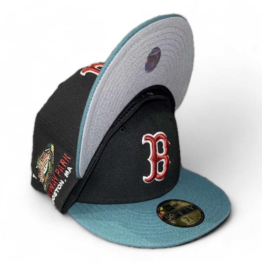 New Era x Hat Club Exclusive Aux Pack Vinyl Boston Red Sox Fenway Park Patch 59Fifty Fitted Hat Black