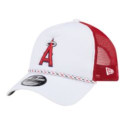 Anaheim Angels White Court Sport New Era 9FORTY A-Frame Trucker Snapback