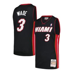 Youth Miami Heat Dwayne Wade Mitchell & Ness 2012-13 Hardwood Classics Swingman Black Jersey