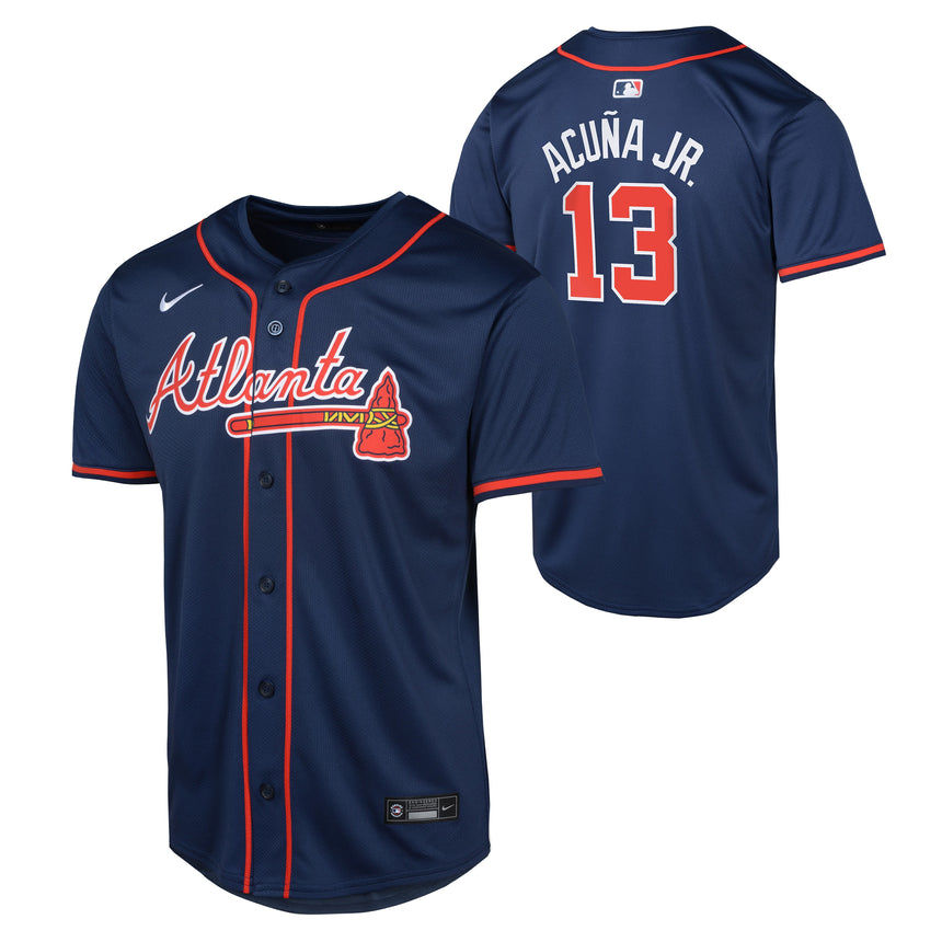 Youth Atlanta Braves Ronald Acuna Jr Nike Limited Navy Alternate Player ...