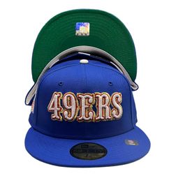 San Francisco 49ers Royal Blue SB XXIX Patch Green UV NFL New Era 59FIFTY Fitted Hat