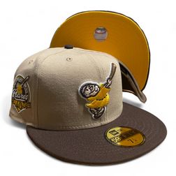 San Diego Padres Tan Brown Two Tone 40th Anni Patch Yellow UV New Era 59Fifty Fitted Hat