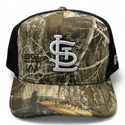 St. Louis Cardinals RealTree Edge Black Trucker Mesh New Era A-Frame 9FIFTY Snapback Hat