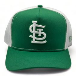 St. Louis Cardinals Green White Trucker Mesh New Era A-Frame 9FIFTY Snapback Hat