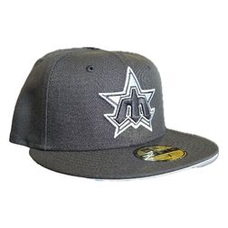 Seattle Mariners Black and White Trident M Logo New Era 59FIFTY Fitted Hat