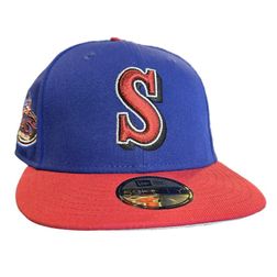 Seattle Mariners Royal and Red 25th Anniversary Patch New Era 59FIFTY Fitted Hat