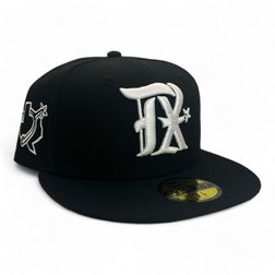 Texas Rangers Black and White City Connect DFW Spur Patch Gray UV New Era 59FIFTY Fitted Hat