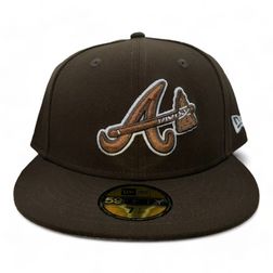 Atlanta Braves Walnut Brown Gray UV New Era 59FIFTY Fitted Hat