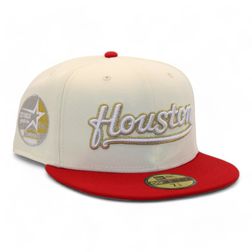 Houston Astros Cream and Red FHM Latin Artists 2.5 35th Anniversary Side Patch Gray UV New Era 59Fifty Fitted Hat