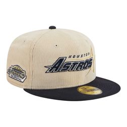 Houston Astros Off White Cord Classic New Era 59FIFTY Fitted Hat