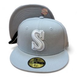 Seattle Mariners Gray and White Basic New Era 59FIFTY Fitted Hat