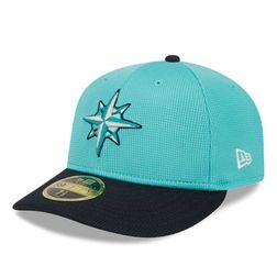 Seattle Mariners Aqua and Navy Spring Training Low Profile New Era 59FIFTY Fitted Hat