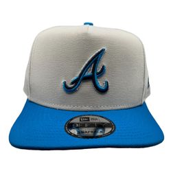 Atlanta Braves Stone and Blue New Era A-Frame Snapback Hat