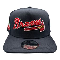 Atlanta Braves Navy Fulton County Stadium Patch New Era A-Frame Snapback Hat