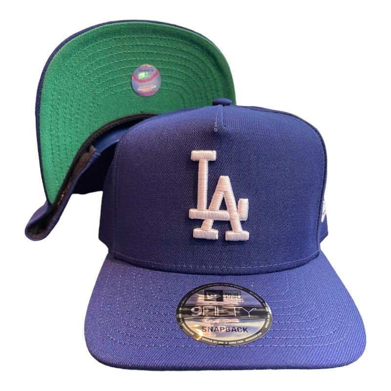 Los Angeles Dodgers Royal Blue Green UV New Era A-Frame Snapback Hat