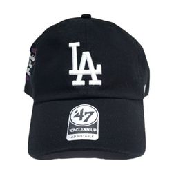 Women's Los Angeles Dodgers Black Worlds Best Mom Embroidered '47 Brand Clean Up Adjustable Hat