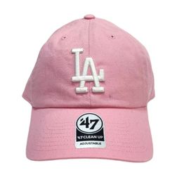 Women's Los Angeles Dodgers Pink Worlds Best Mom Embroidered '47 Brand Clean Up Adjustable Hat