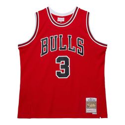 Chicago Bulls Dwayne Wade Mitchell & Ness 2016-17 Hardwood Classics Swingman Player Red Jersey