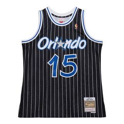 Orlando Magic Vince Carter Mitchell & Ness 2009-10 Hardwood Classics Swingman Player Black Pinstripe Jersey