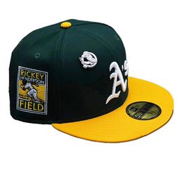 Oakland Athletics Green Two Tone Leon in the Lab Rickey Henderson Field Patch Green UV 59FIFTY Fitted Hat