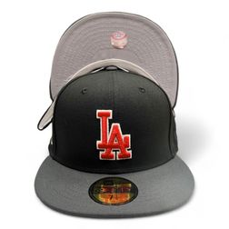 Los Angeles Dodgers Black Two Tone 420 Gas Pack 1956 ASG Patch Gray UV New Era 59FIFTY Fitted Hat