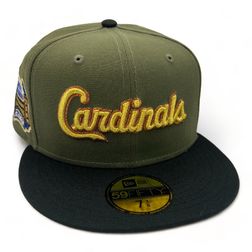 St Louis Cardinals Olive and Black MRodd Busch Stadium Patch Gray UV New Era 59Fifty Fitted Hat