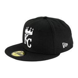 Kansas City Royals Black and White Crown Logo Gray UV 59FIFTY Fitted Hat