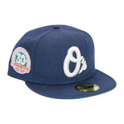 Baltimore Orioles Oceanside Navy "DPM Stock Pack" 30th Anniversary of Camden Yards Patch Green UV New Era 59Fifty Fitted Hat