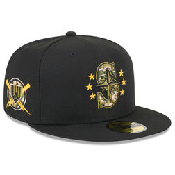 Seattle Mariners Black 2024 Armed Forces Day New Era 59FIFTY Fitted Hat