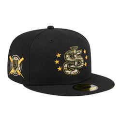San Jose Giants Black 2024 Armed Forces Day New Era 59FIFTY Fitted Hat
