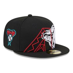 Arizona Diamondbacks Black Game Day Overlap Gray UV New Era 59Fifty Fitted Hat